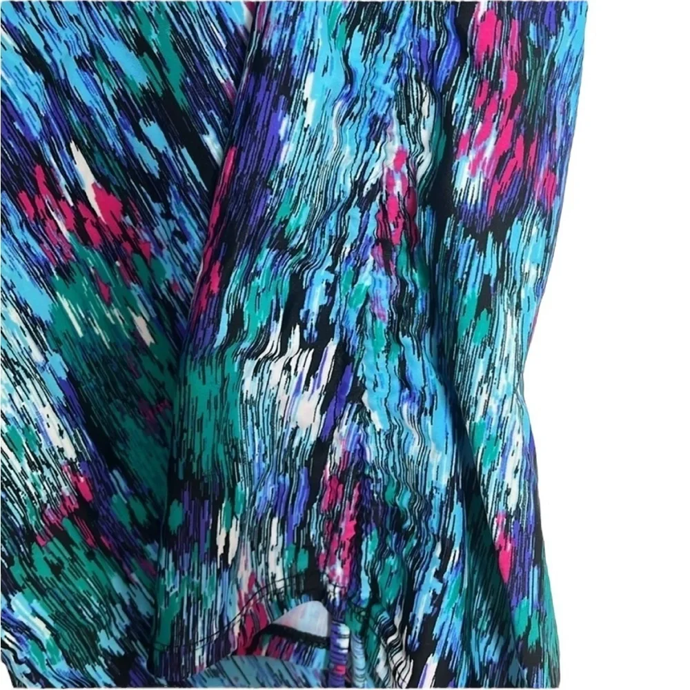 Assets by Spanx Blue Black Underwire Push Up Tankini Swim Top ONLY Women Size M